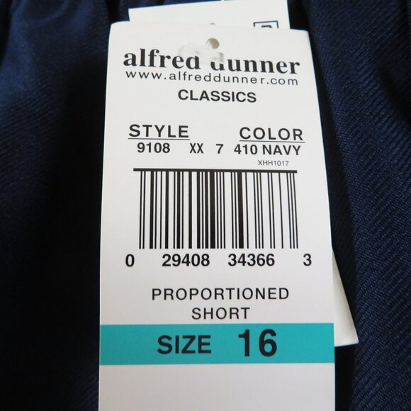 New! Alfred Dunner Classics 16 SHORT Navy Solid - Picture 4 of 6
